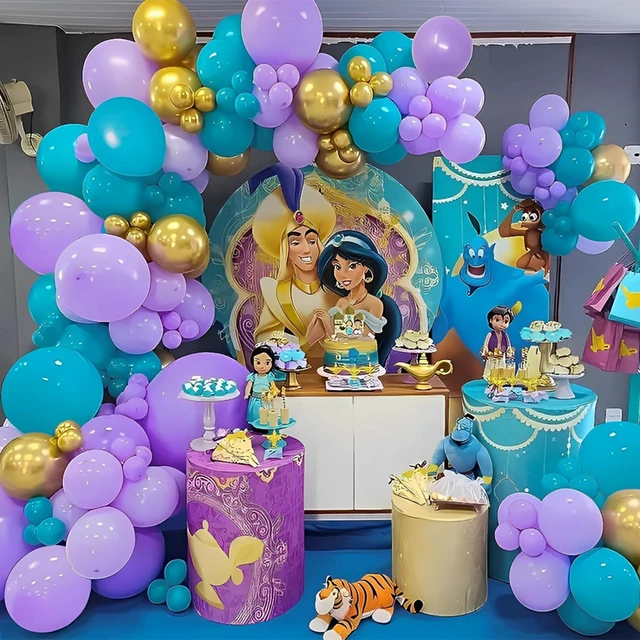 Guirxiété de Ballons en Arc Thème Princesse Jasmine pour Fille