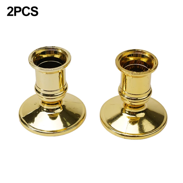 Candle Candle Holders Silver Plated 2pcs Candle Base Candlestick Plastic Portable Practical Replacement Standard 1