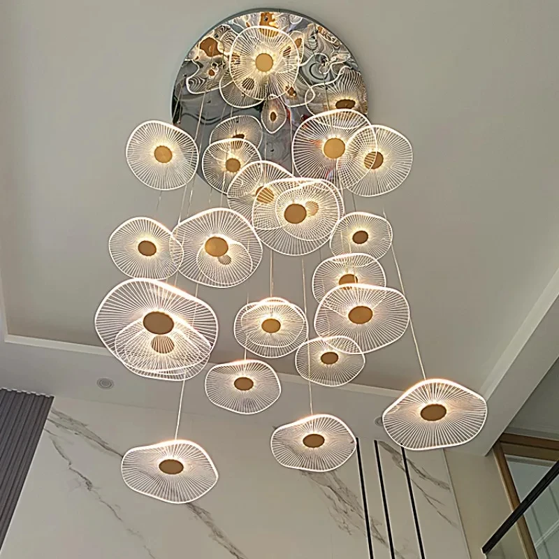 

CX160CH Led Pendant Lamps Acrylic for Living Dining Room Staircase Chandelier Home Decor Accessories Hanging Lighting Fixture