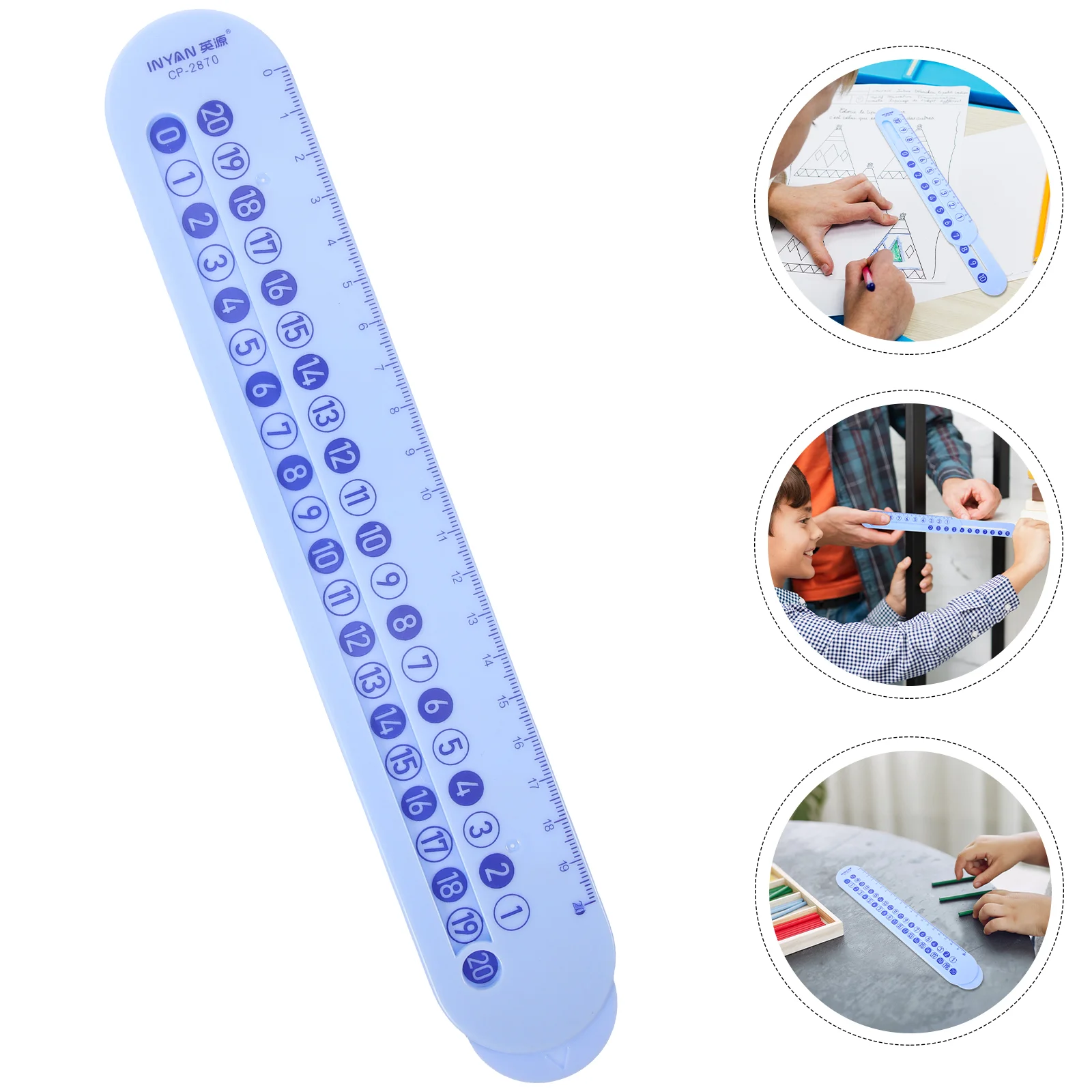 Règle à Calcul Mathématique Pour Enfants Ciieeo - Apprentissage Addition Soustraction, Plastique Rose 26 Cm - 7