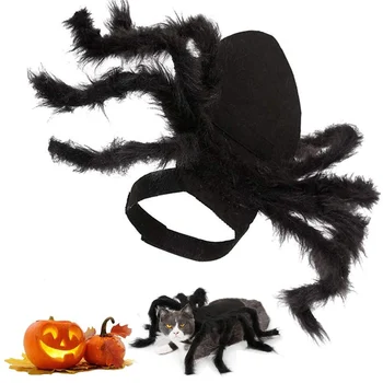 Funny Halloween Pet Spider Clothes Simulation Black Spider Puppy Cosplay Costume For Dogs Cats Party Cosplay Halloween Outfit 3