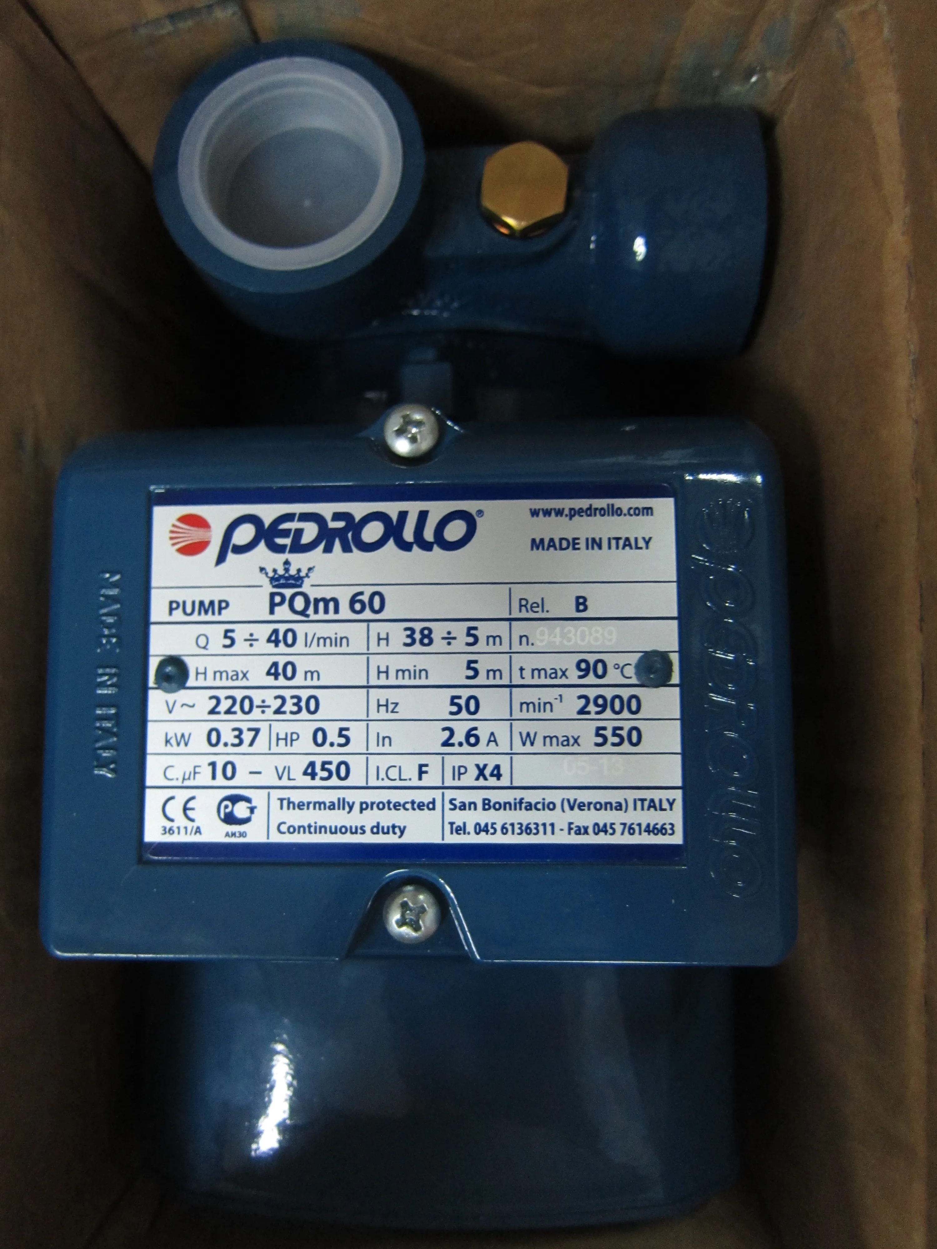 Pompa Acqua Di Circolazione Ad Alta Pressione Italia Pedrollo Pedrollo Pedrollo 220V 380V Pq60 Pqm60 Pompa Olio