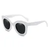 Women Fashion Gradient Vintage Round Style Sunglasses Classic 3 Dots Deep Blue Frame Sun Glasses Oculo 0 -0.5 -1.0 -2.0 To -6.0 3