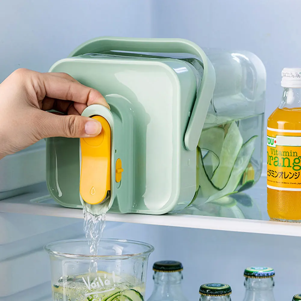 2.3L Portable Plastic Drink Dispenser with Spigot Refrigerator Juice Jug Beverage Liquid Drink Container for Party