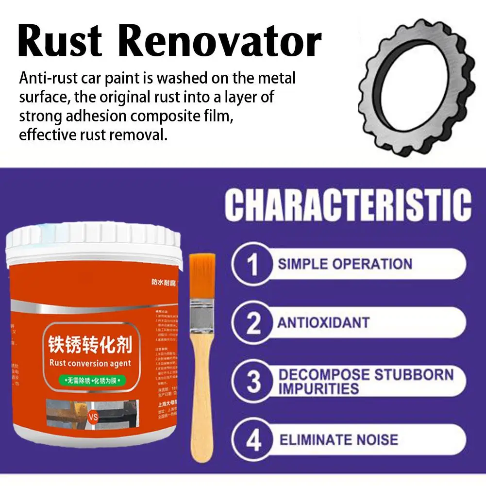 

100/300ml Multi-purpose Metal Rust Remover Water-based Paint Metal Car Rust Primer Rayhong Agent Anti-rust Renovation Conve N6C5