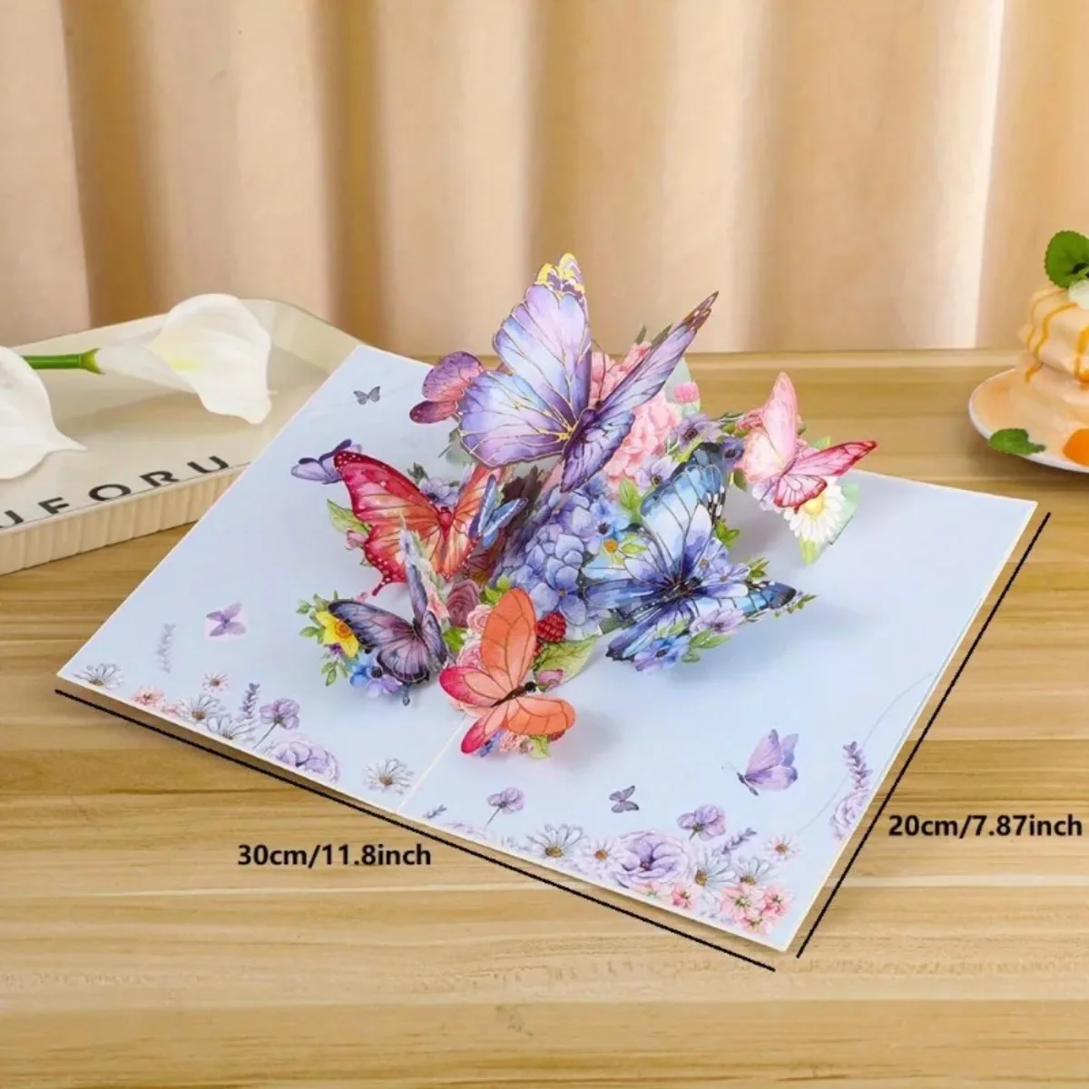 3D Butterfly Pop-Up Greeting Card with Hollow Butterfly Design Foldable Holiday Gift for Blessings Birthday Card Anniversary greeting cards