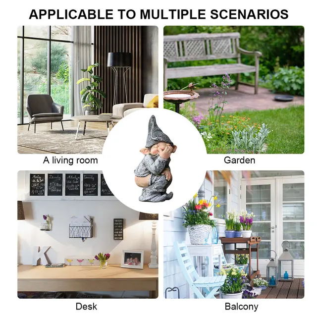 Aranyos Kerti Szobrászat Dísz Gyanta Törpe Szobor Képregény Kreatív Karakterek 3D Figurák Az Erkély Udvari Dekorációhoz - Image 4