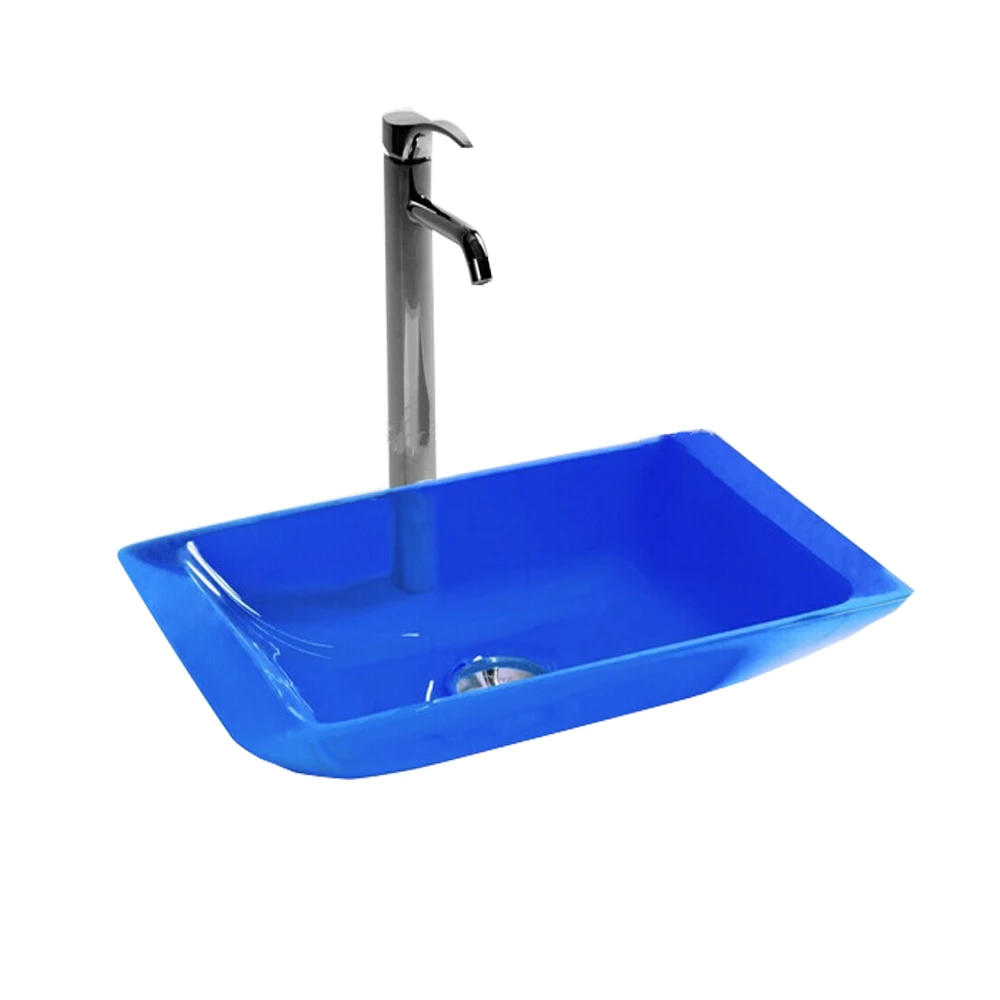 

Bathroom Rectangular Resin Countertop Washbasin Colourful Vanity Sink Vessel XRS3860