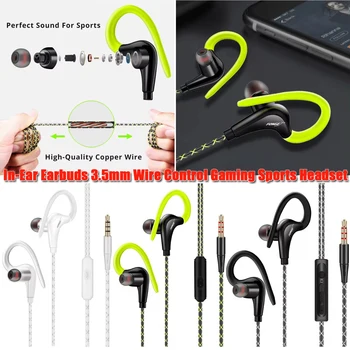 Cuffie intrauricolari Auricolari Controllo volume Gancio per l'orecchio Auricolari sportivi per cellulari Ganci per le orecchie Cuffie cablate sopra l'orecchio