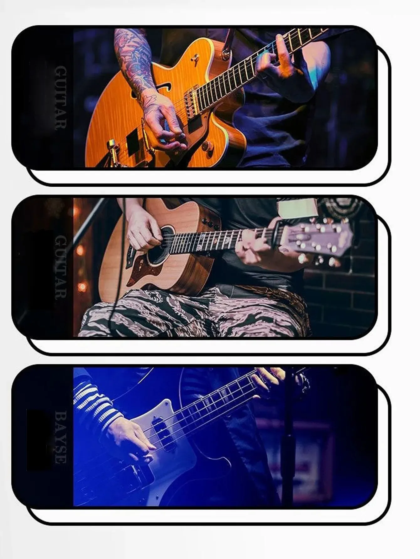 Description Picture 3 of item10Pcs Guitar Strap, Electric Guitars and Bass,Red Flame Black Guitar Strap Belt Includes 5 Guitar Picks and 1 Hold and 2 Washers