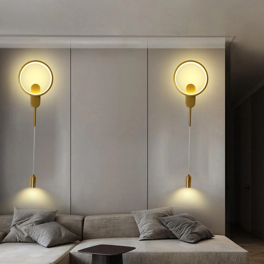 모던 북유럽 LED 펜던트 램프, 다이닝 룸 행잉 램프, 전등갓 포함, 흰색 및 따뜻한 조명, 침실 벽 장착, 3000k-6000k