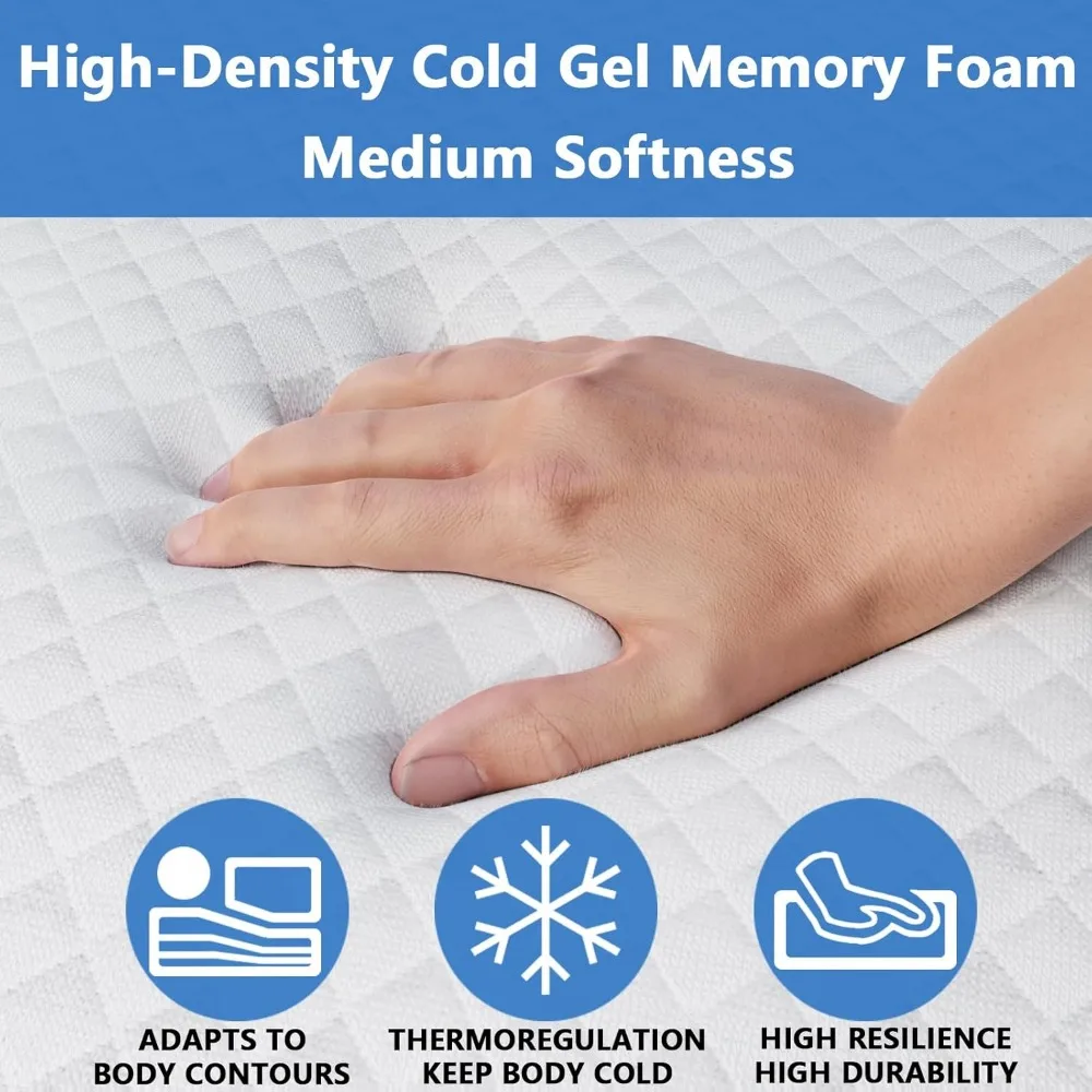 4.5 Inch Cold Gel Memory Foam Sofa Bed Mattress Replacement for Sleeper Sofa and Couch Beds Queen Size Sofa 5