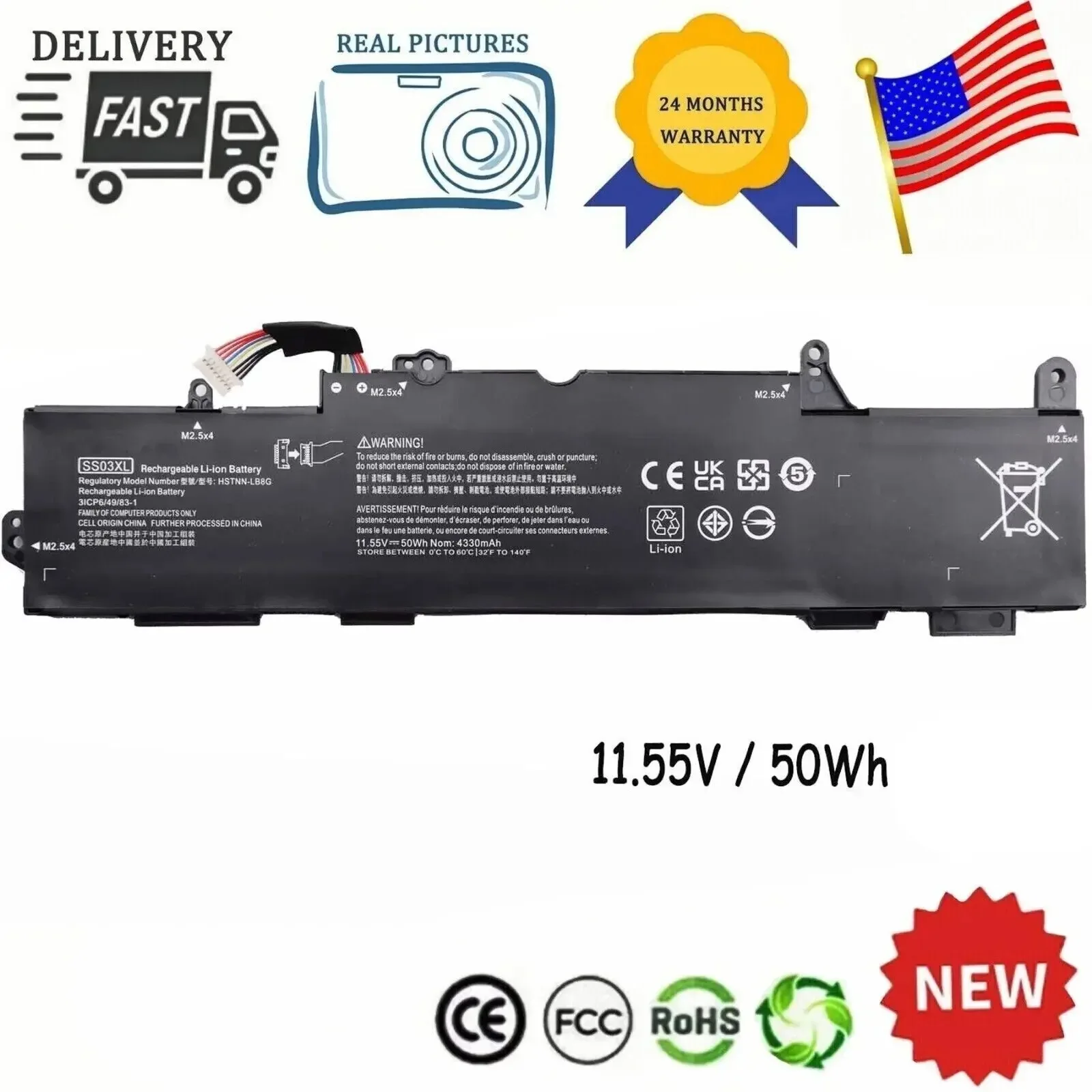 

Аккумулятор SS03XL для HP EliteBook 735 745 830 836 840 846 G5 933321-855 14U G6 G5