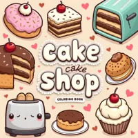 CAKE SHOP Bold-easy Patterns Coloring Book for Adults Cute Drawing Book Perfect Gift for Party and Birthday 1