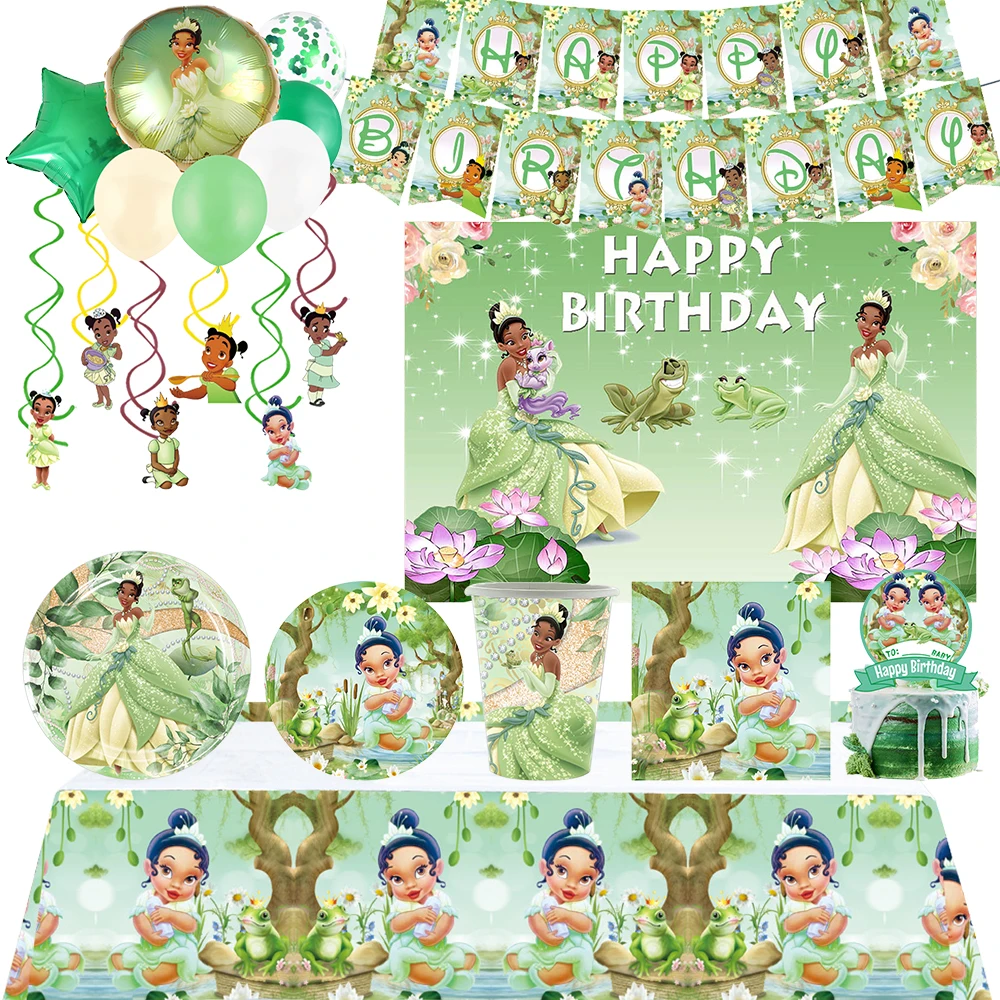TianaPrincessAndFrogThemeBirthdayPartyDecorativeDisposable