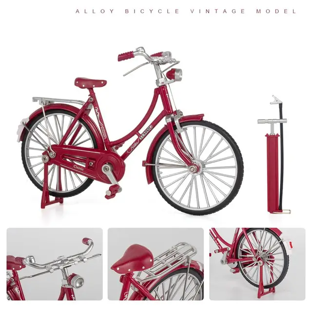 1:10 Mini Model Alloy Bicycle toy Finger Mountain bike Pocket Diecast simulation Metal Racing Funny Collection Toys for children 6