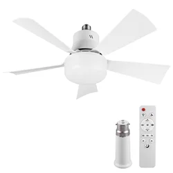 Modern Smart LED Ceiling Fan with Dimmable Light & Remote Control - 30W (Square with Adapter)