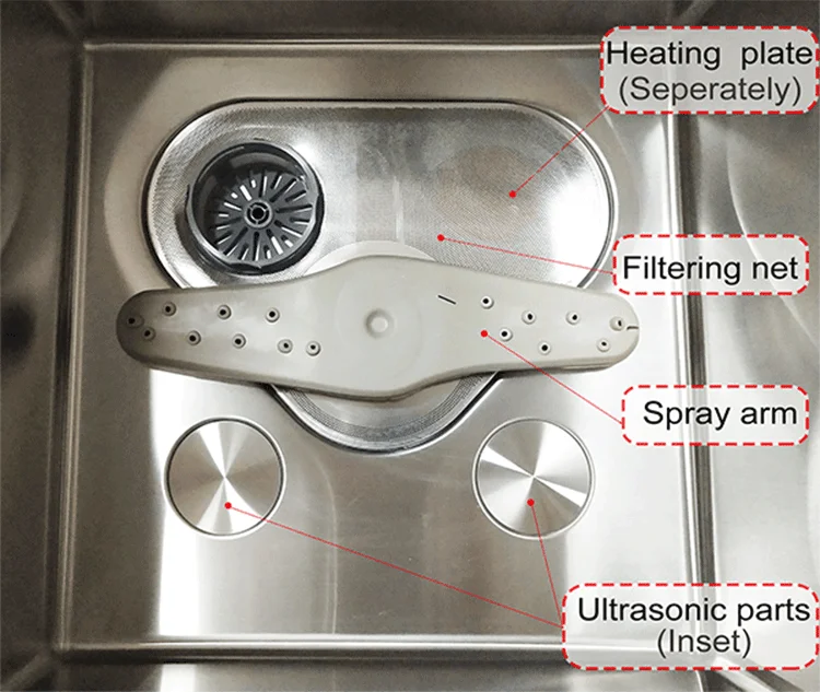 Multifunctional Stainless Steel Automatic Square Double Bowl Washbasin Desktop Dishwasher 4