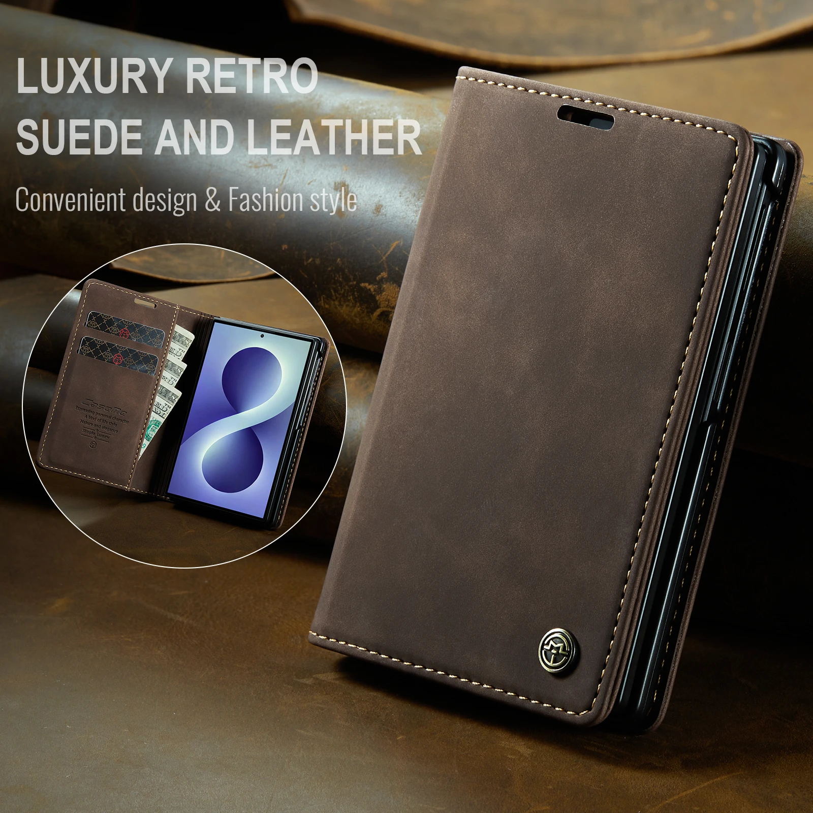 Vintage Magnetic Flip PU Leather Wallet Phone Case Cover