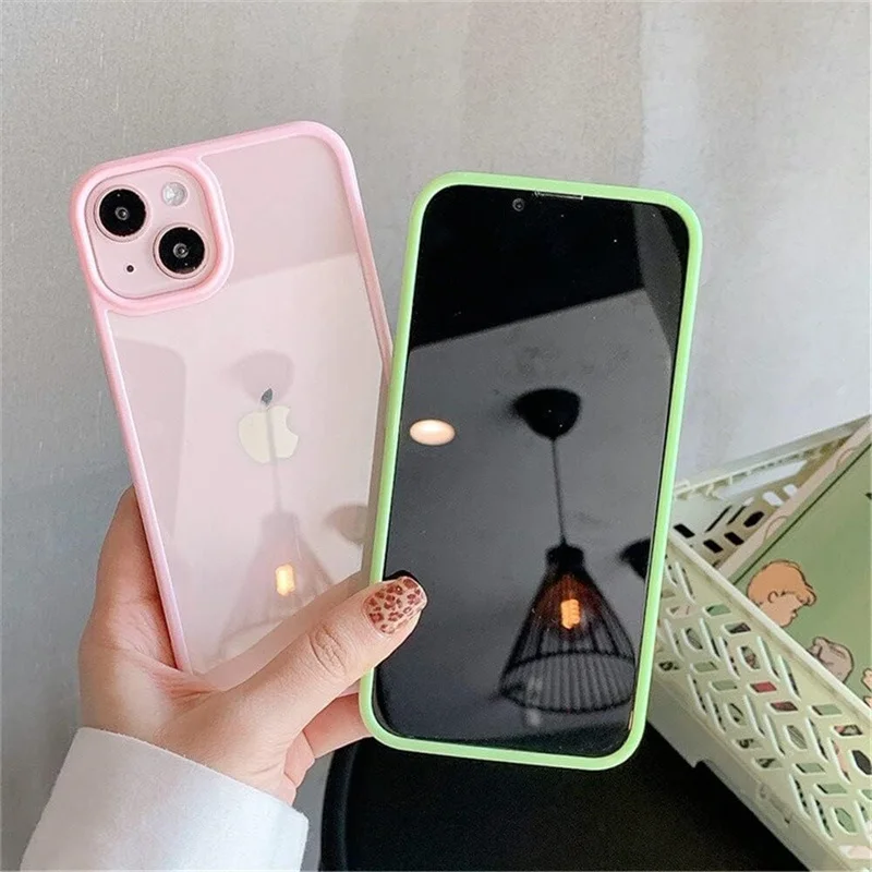 Color Transparent Shockproof Phone Case For iPhone 15 14 13 12 Mini 11 Pro Max XR X XS Max 6 6s 7 8 Plus SE Soft Back Cover Case