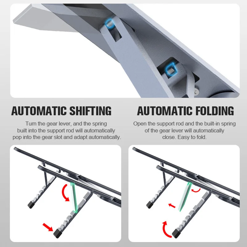 Portable Laptop Stand Foldable Anti-Slip Adjustable Aluminum Cooling Bracket Macbook Air Pro Computer Notebook Tablet