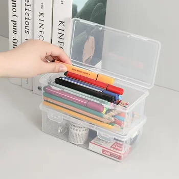 1-6 Pezzi Astuccio Trasparente, Portamatite per Schizzi, Contenitore per Articoli Artistici, Astuccio per Studenti, Scatola Porta Utensili di Grande Capacità, Forniture per Scuola e Ufficio