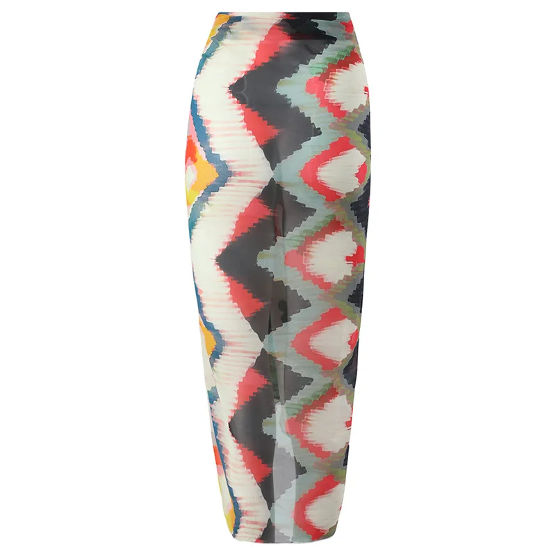 Swimsuit New Two-Piece Beach  Suit Gradual Tie-Dye Bag Hip Long Skirt European and American Ins Style Swimsuit Retro Bikini