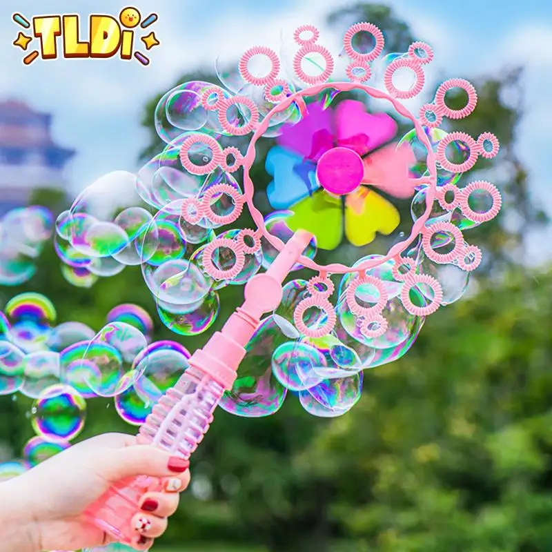 Windmill Bubbles Gun Bubble Sticks Toys for Kids Handheld Soap Machine Summer Party Games Outdoor Game Children Gift Magic Wand windmill bubble machine handheld soap bubble maker stick wand bubble blower outdoor toys for kids funny toy gift