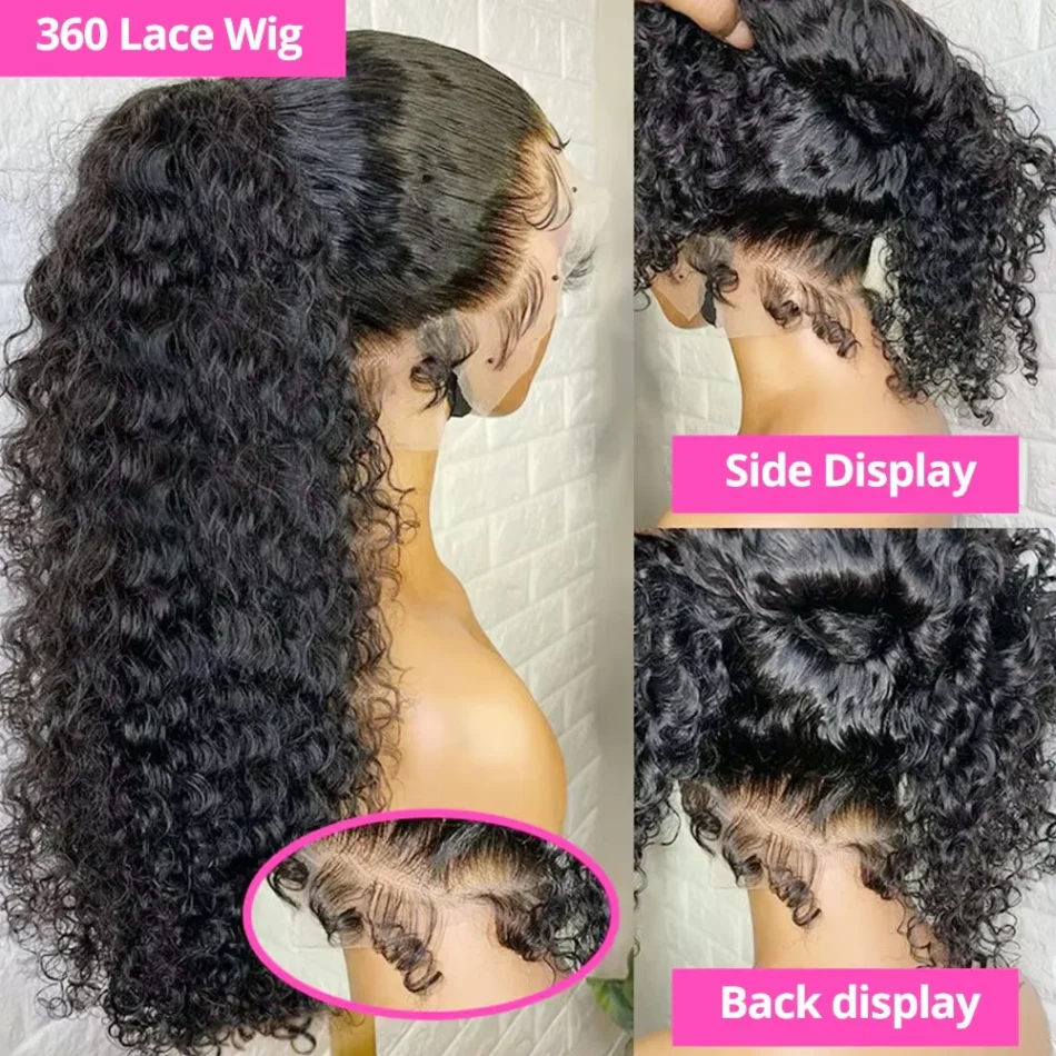 360 Full Lace Wig Curly Deep Wave Hd Lace Frontal Wigs Pre Plucked 250 Density #427 Highlight Brazilian Human Hair Wigs 40 Inch