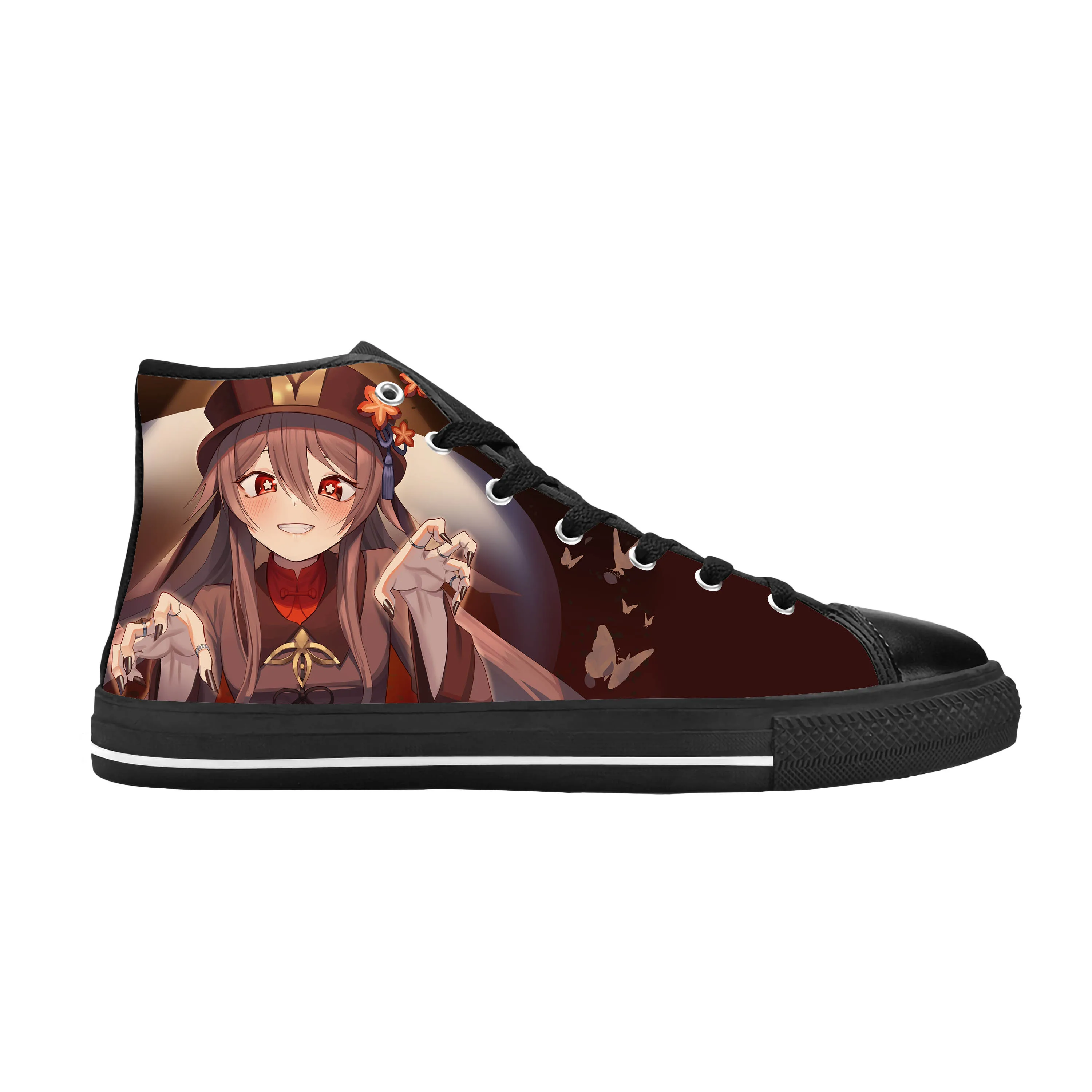 

Anime Manga Cartoon Game Genshin Impact Hu Tao Casual Cloth Shoes High Top Comfortable Breathable 3D Print Men Women Sneakers