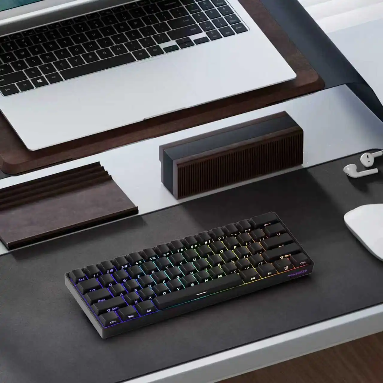Akko monsGeek fun60 pro he teclado mecânico interruptor magnético 60% teclado para jogos gatilho rápido 0.01mm 8k teclado personalizado com fio