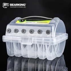 Enhanced Double-Sided Fishing Tackle Box with 6 Compartments for Accessories and Line Storage (A)