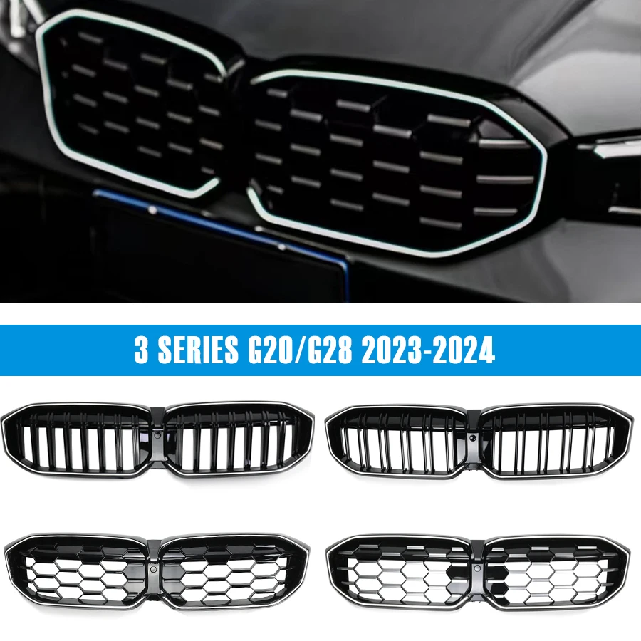 

Глянцевая черная передняя радиаторная решетка для BMW 3 серии G20 G28 2023 2024