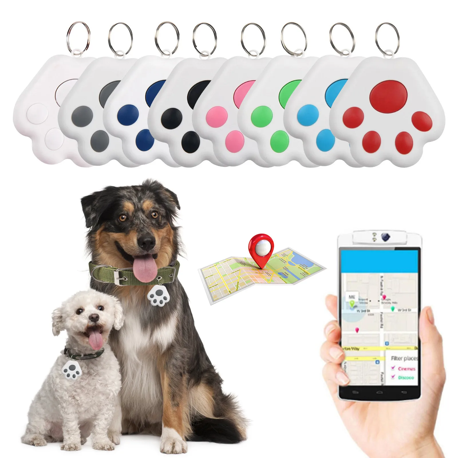 Mini GPS for Kids Dogs Tracking Device, No Monthly Fee App Locator, Tracker  Key Finders Portable Tracking Devices Luggage Anti Lost Dog Locator (Pink)