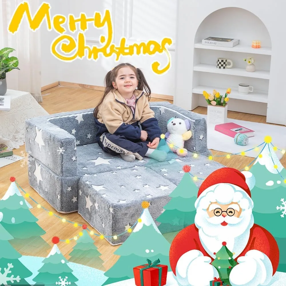 3-in-1 Modular Foam Armchair Play Set, Grow in The Dark Star, Children's Sofas 3