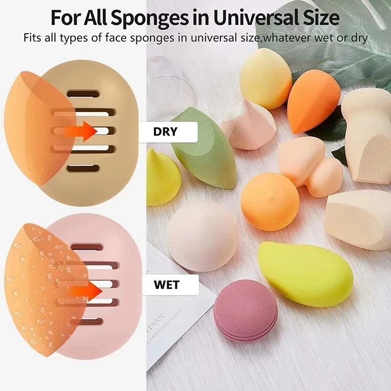 Makeup Sponge Holder Shatterproof Eco-Friendly Silicone Beauty Make Up Blender Case for Travel Gift ble Cosmetic Puff Holder Box 4