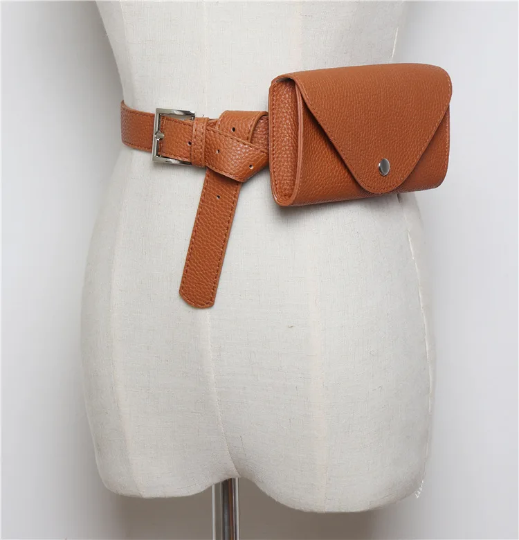 Waist Bag PU Leather Fanny Pack Femal Belt Phone Pouch Small Chest Pack Bags Vintage Women Belt Messenger Bags