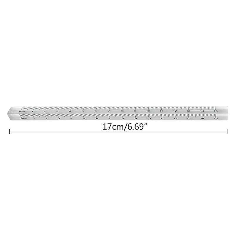 Prism Straight Ruler 0-15cm Acrylic Mathematics Ruler Architectural Scale Scale Tool Student Stationery