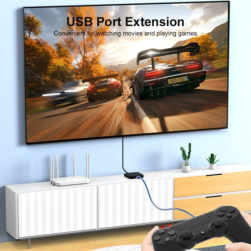 Usb cable usb extension cable SAMZHE USB 2.0 Extension Cable Flat Extend Cable AM/AF for PC TV PS4 Computer Laptop Extender