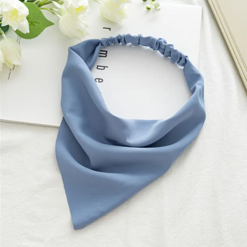 2023 Chiffon Stampa Fiore Bandana Sciarpa per capelli Fascia per donna