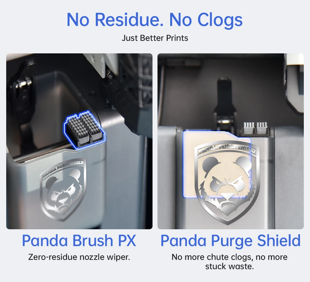 BIGTREETECH Panda Brush PX & Panda Purge Shield, Nozzle Brush Silicone Wiper Hotbed Mounted Scrubber for Bambulab P1 X1 — view 2
