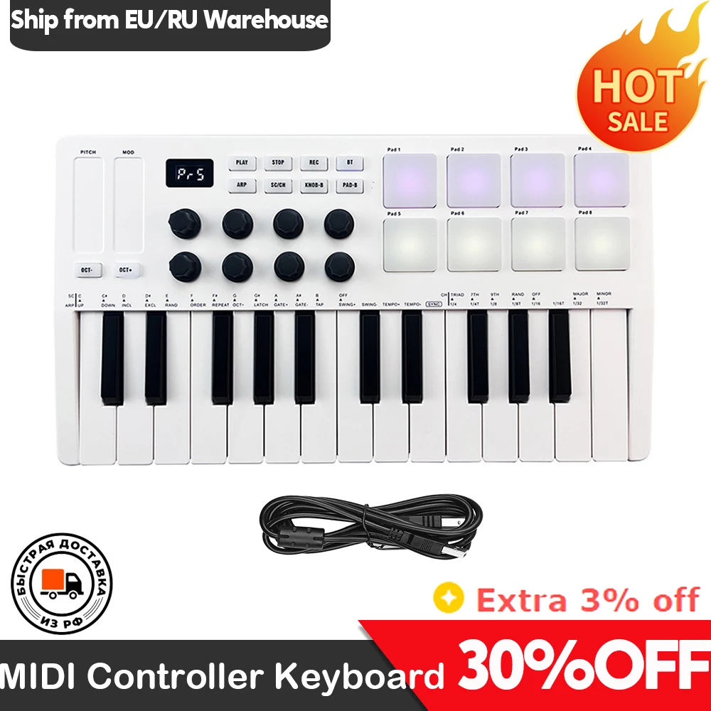 Hot M-VAVE 25-Key MIDI Controller Keyboard Mini Portable USB