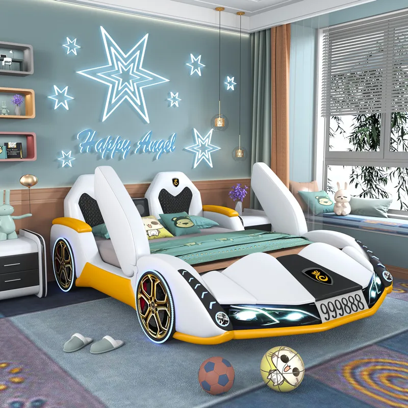 Frame Headboard Kids Car Bed Design Modern King Children Beds