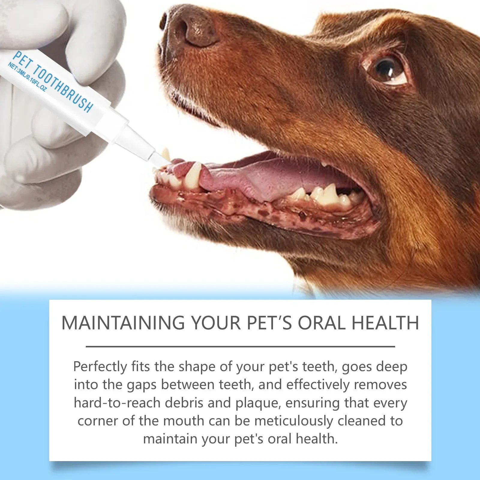 Yegbong's New Pet Toothbrush, Gentle Care, Fresh Breath, Clean Mouth, Odor, Pet Tooth Cleaning Pen