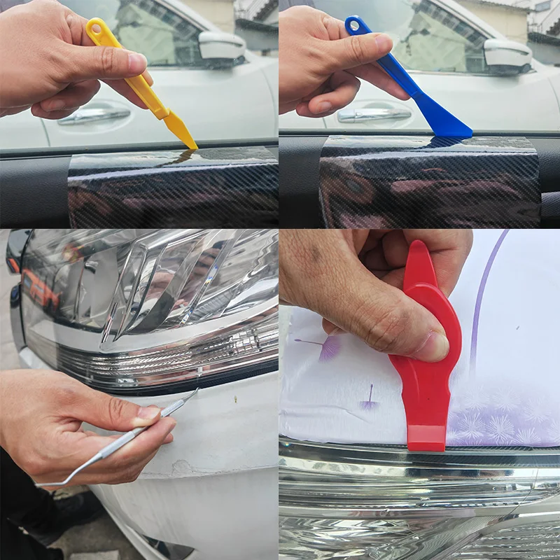 Window Tint Tools Vinyl Wrap Shank Gasket Squeegee Micro Stick Squeegee Tucking Tools for Car Window Tint Film Corner Scraper