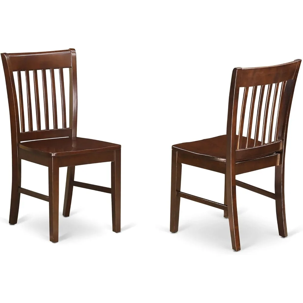 DUNO7-MAH-W Dudley 7 Piece Dining Set Consist of a Rectangle Solid Wood Table and 6 Kitchen Room Chairs, 36x60 Inch 5