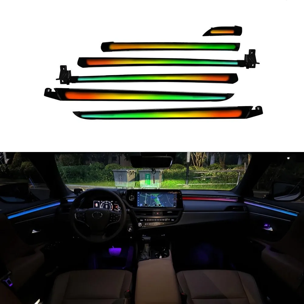 

Automotive LED 64-color Car Ambient Light Is Suitable For Lexus ES Dynamic Light Guide Bar Door Panel Light With Key APP Control
