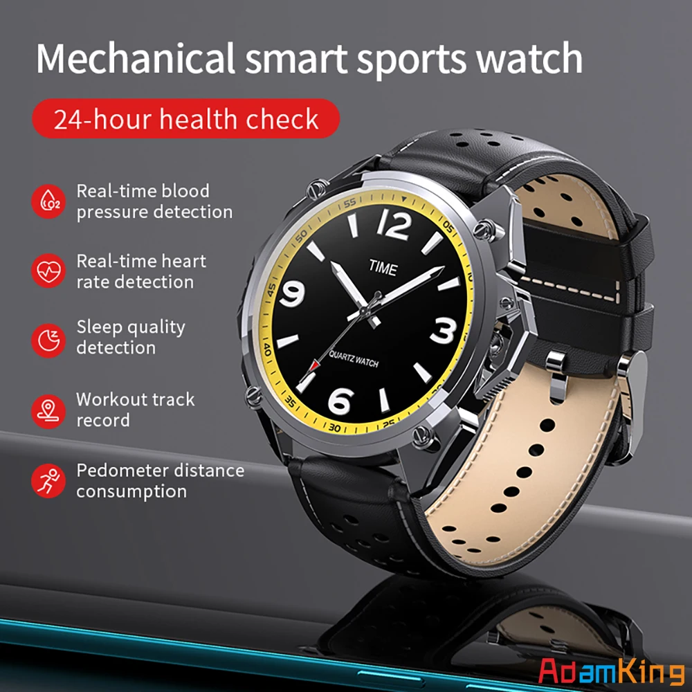 

696 Smart Watch Men Classic Traditional Mechanical Dial Sports GPS Track Heart Rate Blood Oxygen Monitor Luminous Smartwatch New