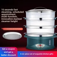 Home intelligent electric steamer  Multifunctional Electric Steamer Stainless Steel Oval Electric Cooker 220V 1