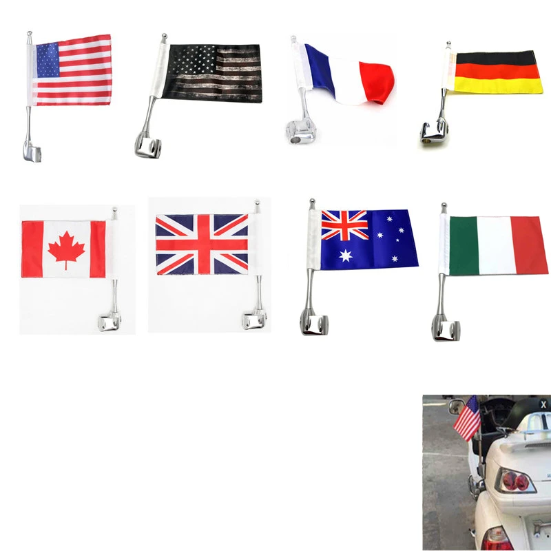 E-Most Motorcycle American Flag Flag Pole Mount Luggage Rack Vertical For Honda Goldwing Gl1800 2001 2012 - Foto 6